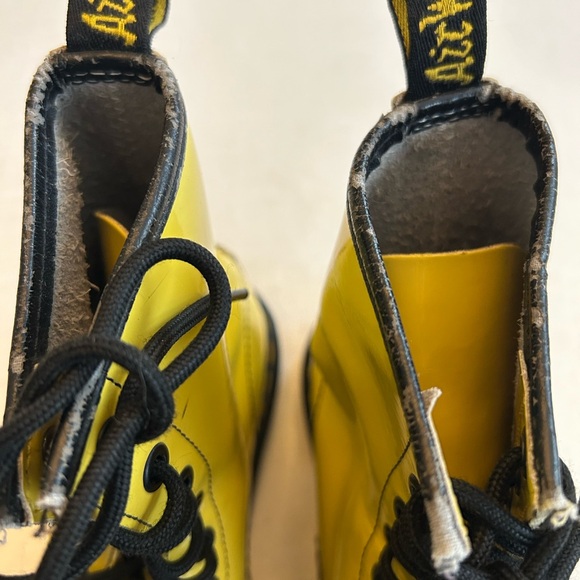 Vintage 1990’s Dr Martens Women’s Smooth Yellow Lace Up Boots - Picture 9 of 16